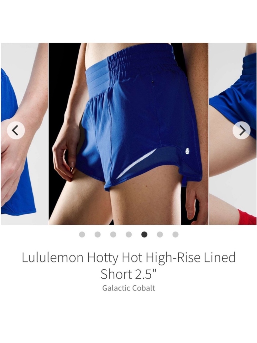 Lululemon Hotty Hot High Rise Lined Shorts Galactic Cobalt 2.5" Sz 4